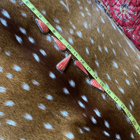 🛑SOLD🛑Gorgeous Sterling & Red Spiny Oyster necklace - Picture 3 of 4